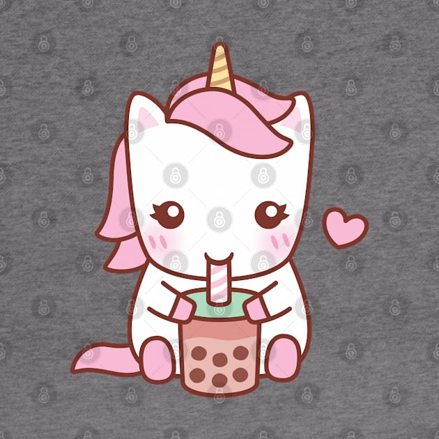 Cute Unicorn Loves Drinking Bubble Tea by rustydoodle